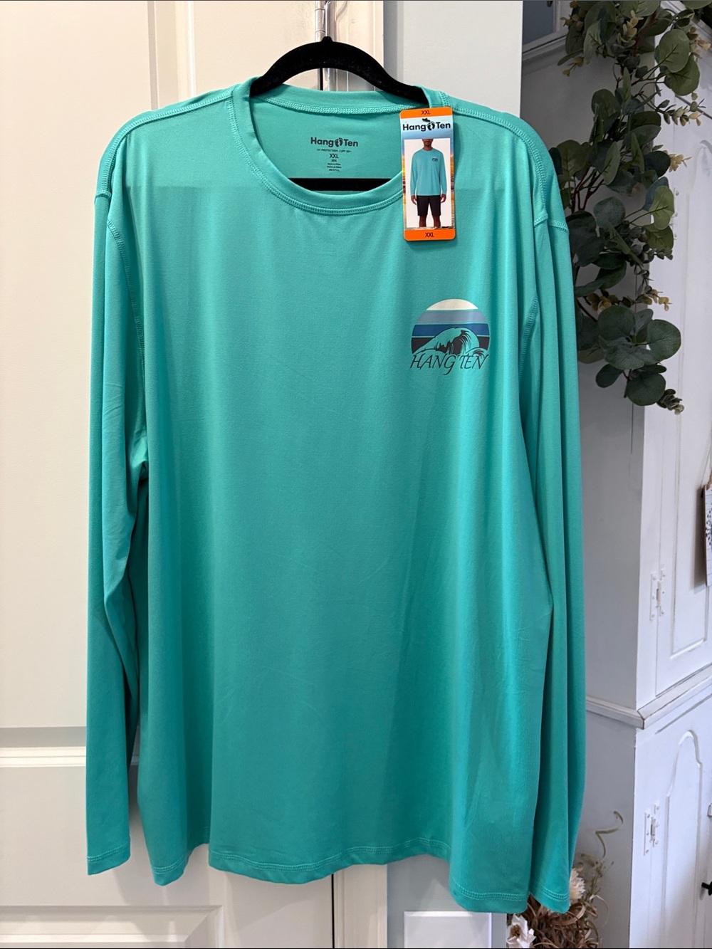 Hang Ten Teal Performance Long Sleeve Shirt